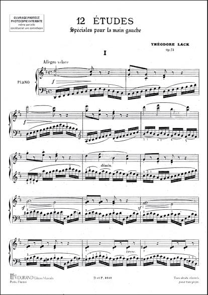 12 Etudes Main Gauche Piano - pro klavír